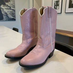 Gently Used Pink Cowgirl Boots Authentic Leather